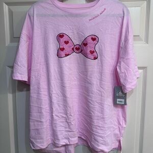Disney Pink Minnie Mouse Bow Tee